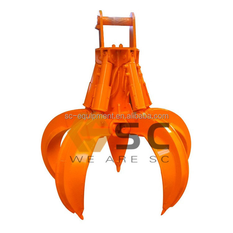 Excavator tools hydraulic orange peel grapple excavator grab bucket for metal Scrap Metal Grapple