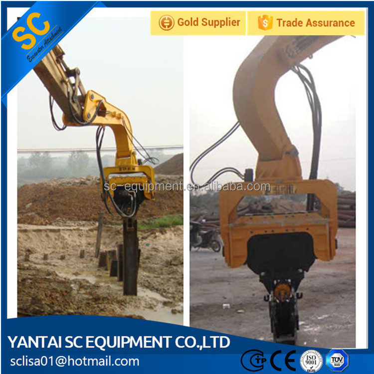 Excavator sheet pile vibratory hammer pile hammer for concrete pile