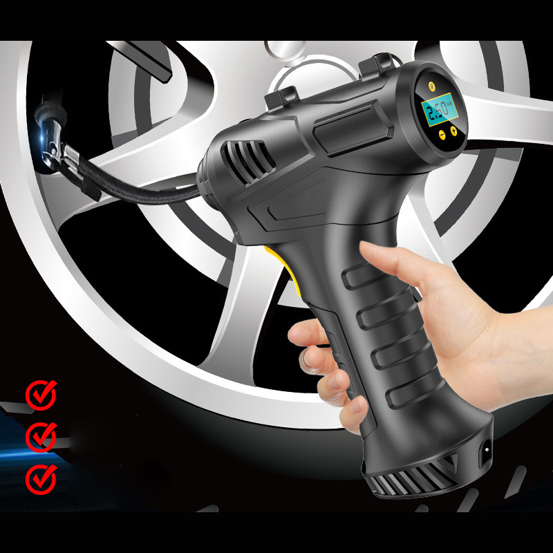 Portable Handheld Air Pump with Digital Pressure Gauge Cordless Air Compressor  Tire Inflator