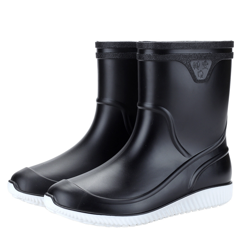 Short-tube Anti-slip Rain Boots Women Fashion Rubber Wedge Rain Boots