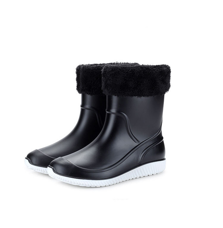 Short-tube Anti-slip Rain Boots Women Fashion Rubber Wedge Rain Boots