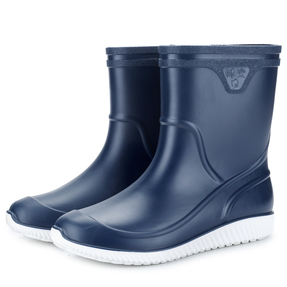 Short-tube Anti-slip Rain Boots Women Fashion Rubber Wedge Rain Boots