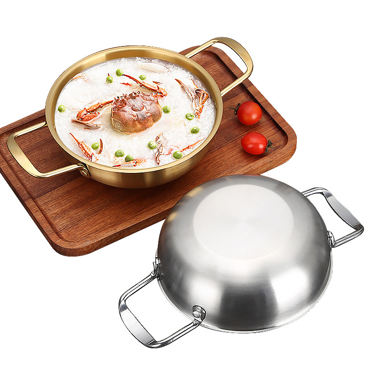 Stainless Steel Paella Pans Frying Cooking Pan  round frying pan Skillets