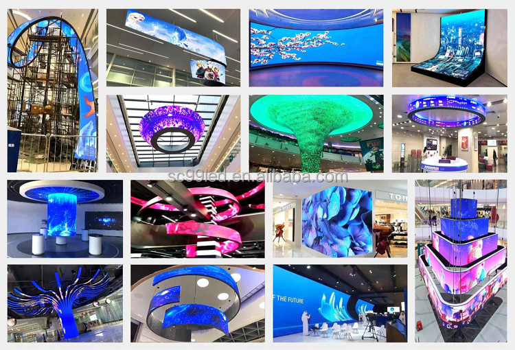 Jode Indoor outdoor capacitive circular curved p4 p3 P2.0 p1.86 soft led module  cylindrical led display flexible led screen