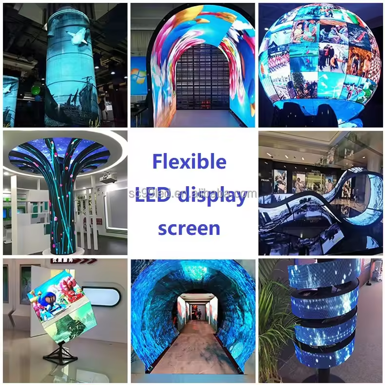 Jode Indoor outdoor capacitive circular curved p4 p3 P2.0 p1.86 soft led module  cylindrical led display flexible led screen