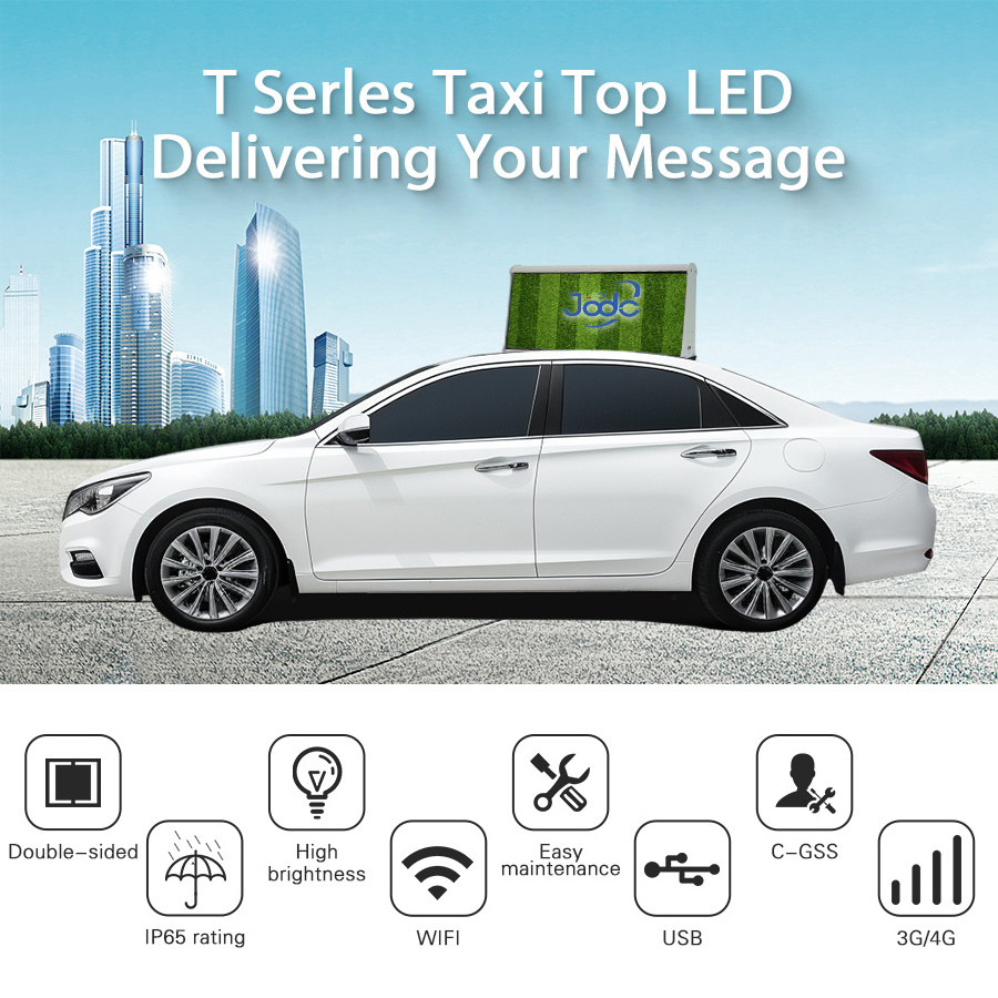 Jode advertising on the car bracket P2.5 taxi top led digital advertising board car display Led taxi screen