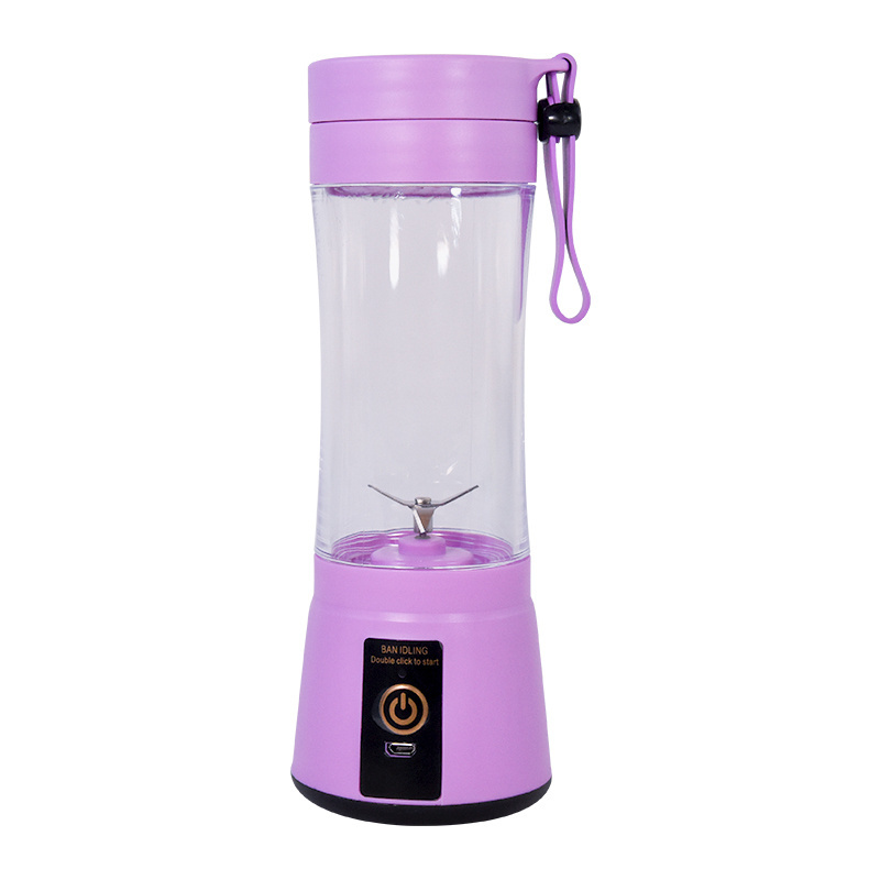 380ml Usb Rechargeable Blender 2 /4/6 Blades Electric fruit juice cup Vegetables Fruit food Juicer blender with portable rope