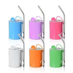 USA Warehouse Mini 3oz stainless steel colored sublimation straight tumbler shot glass tumbler with metal straw and keychains