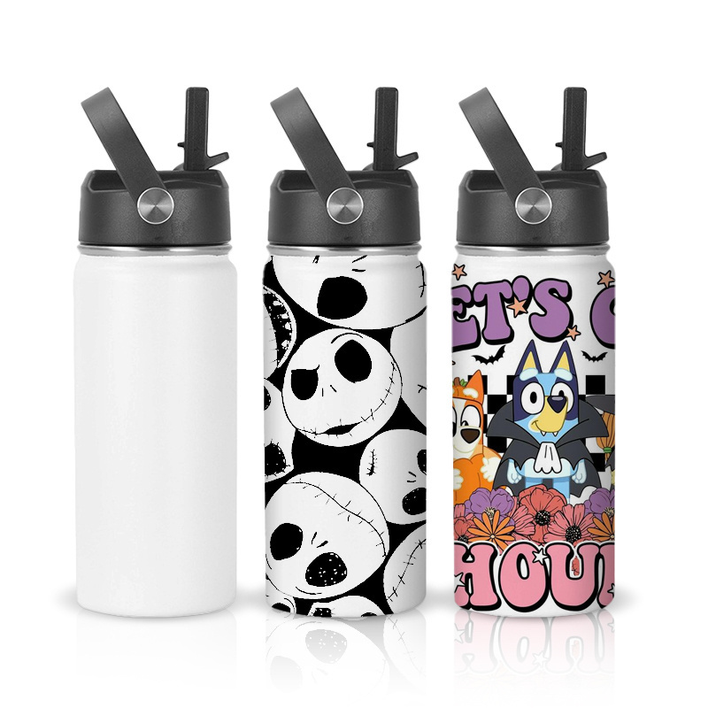 AGH China USA Warehouse 16oz Stainless Steel Double Wall Insulated Sublimation Hydrogen Kids Sport Water Bottle with Lid