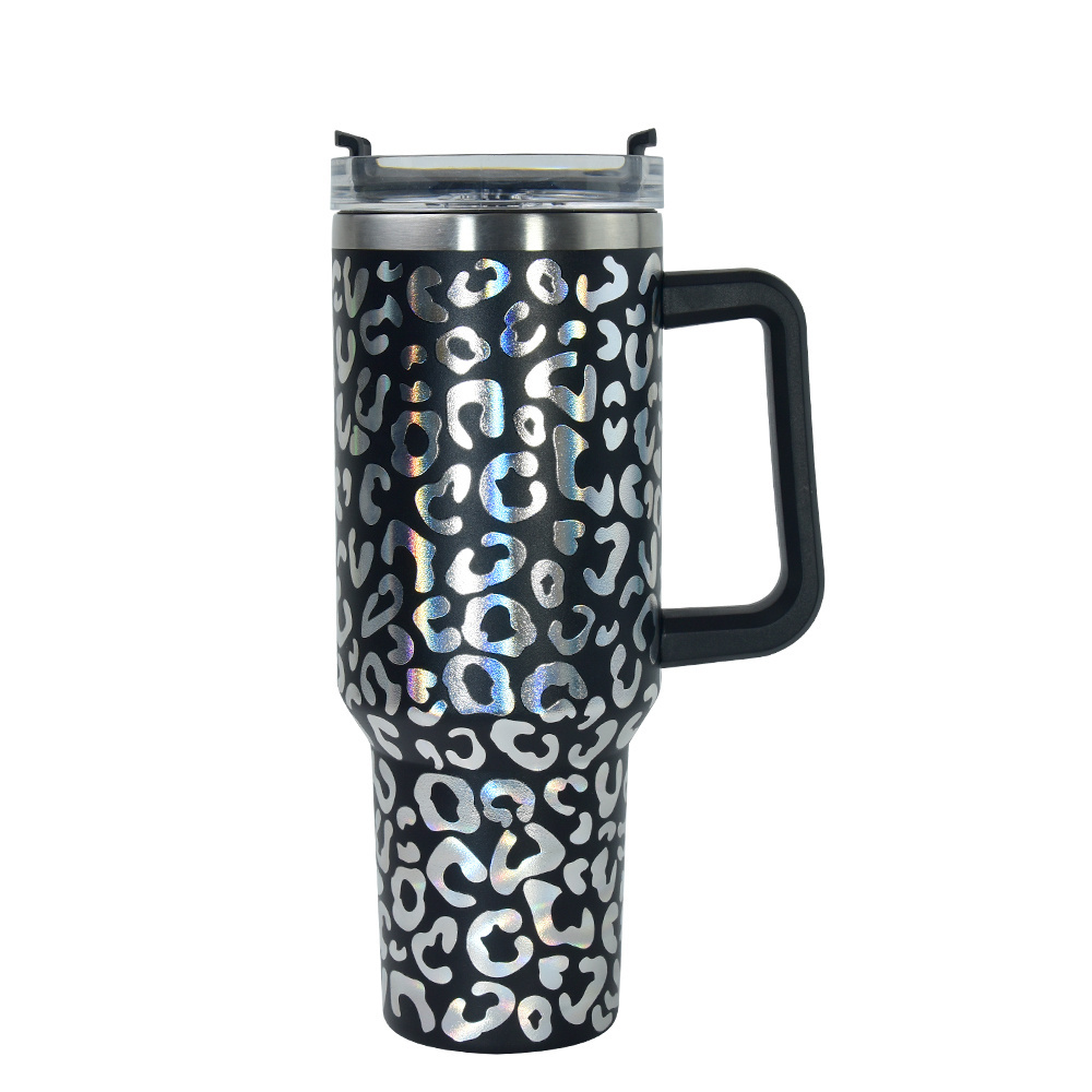 Hot sale 40oz Stainless Steel Insulation holographic colorful 40oz Tumbler Camp Mug cup With Handle