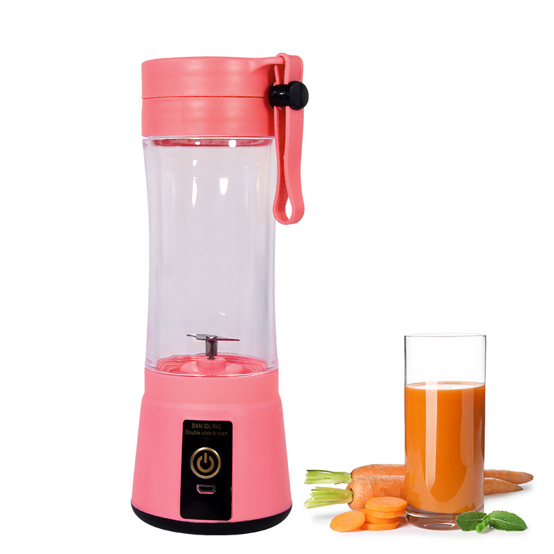 380ml Usb Rechargeable Blender 2 /4/6 Blades Electric fruit juice cup Vegetables Fruit food Juicer blender with portable rope