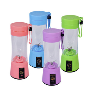 380ml Usb Rechargeable Blender 2 /4/6 Blades Electric fruit juice cup Vegetables Fruit food Juicer blender with portable rope