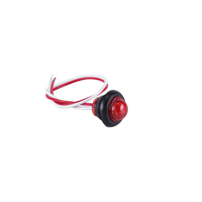 12V SAE/DOT Certification LED Lights for 3/4" inch Red Round Side Marker and Clearance Light for Truck, Trailer, Car, Caravan