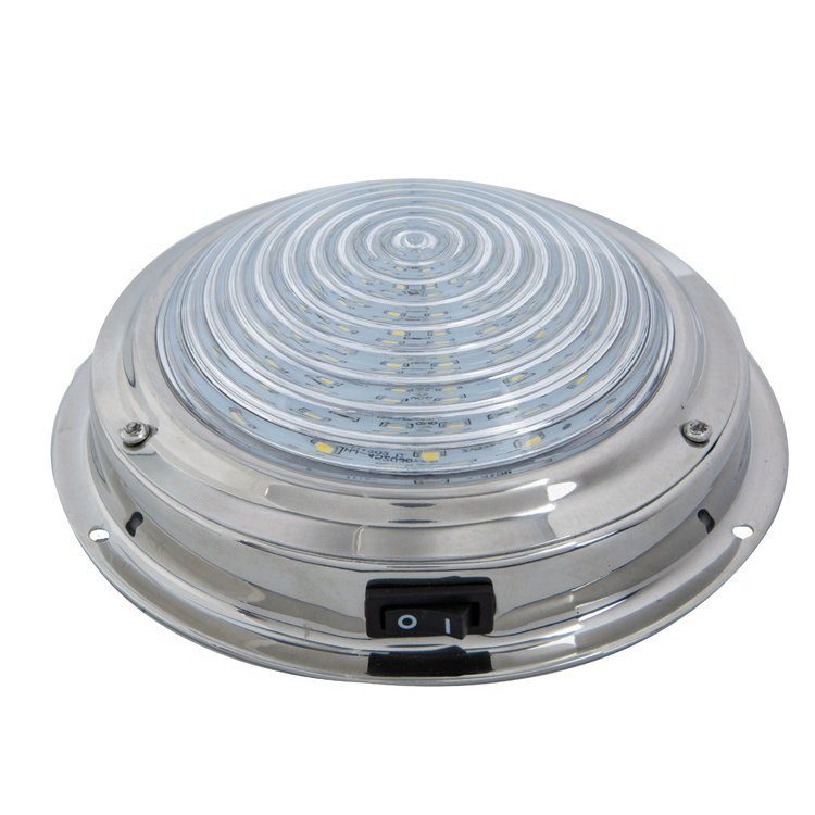 Hot selling Marine supplies 7inch chrome planting white painted 2835 SMD LED dome lights