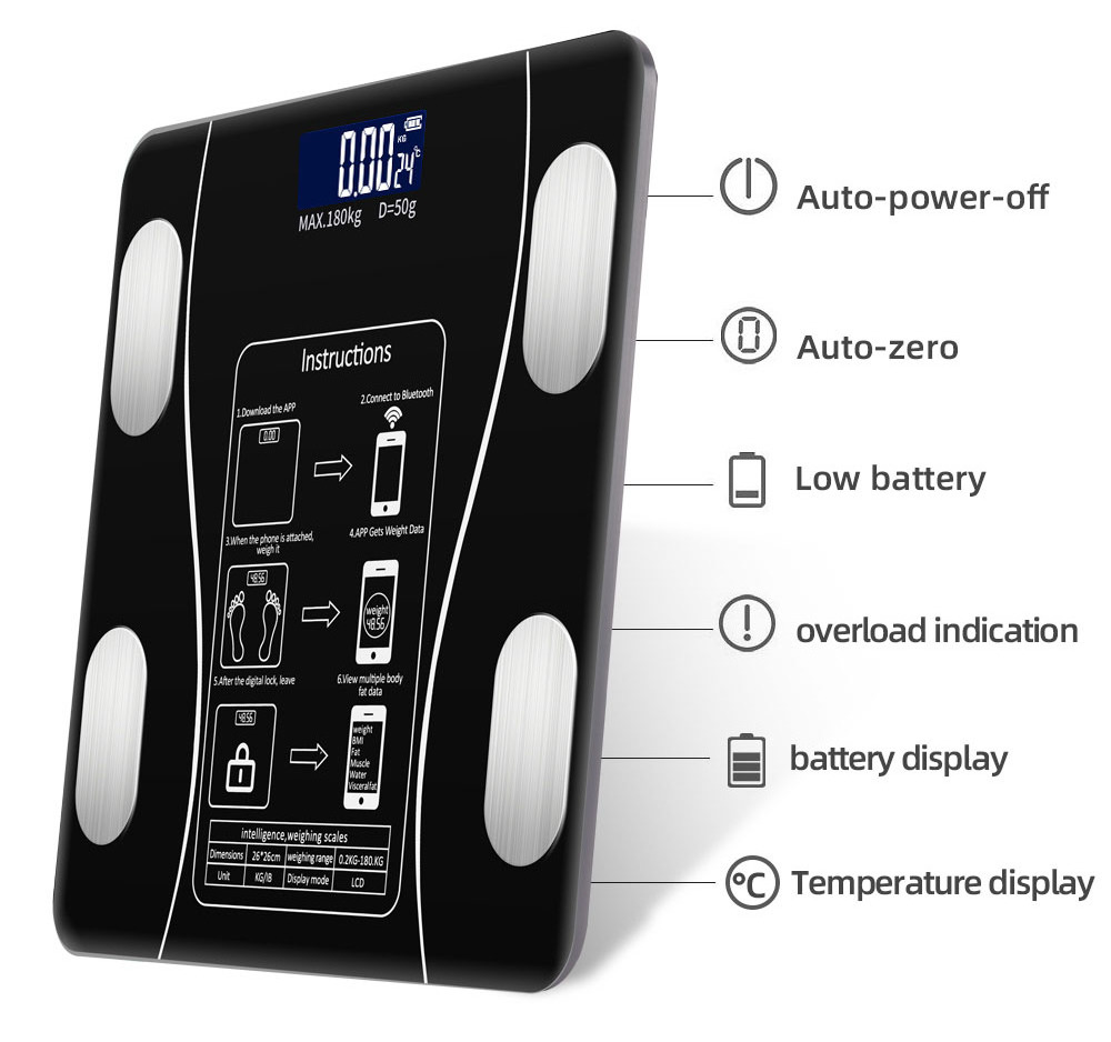 BMI  Body Composition Analyzer Portable Electronic Digital Weighting Scale Jumon  smart Bluetooth wireless fat scale