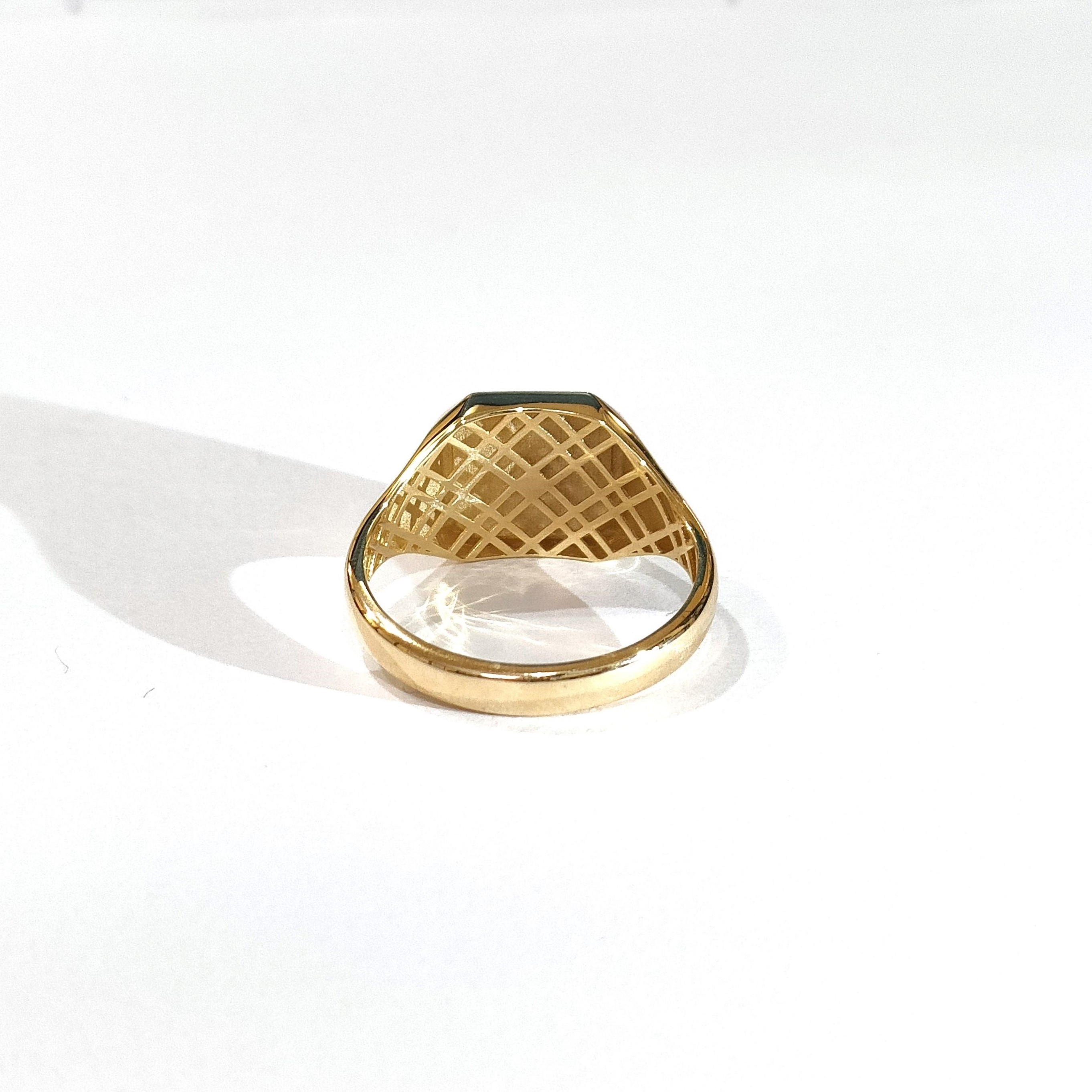 Protofusion Octagonal Black Onyx Men Ring - 18k Pure Gold with 3-D Stamp and Geometric Precision - Bold Sophistication