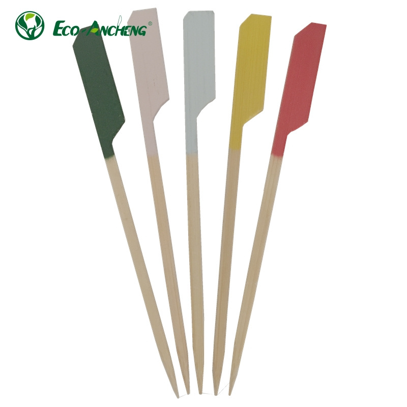 100% Natural Bamboo Paddle BBQ Pick Skewers