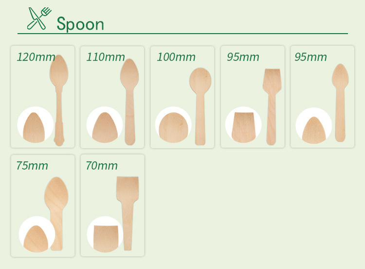 Natural disposable wooden spoon bulk cheap for ice cream Spoon