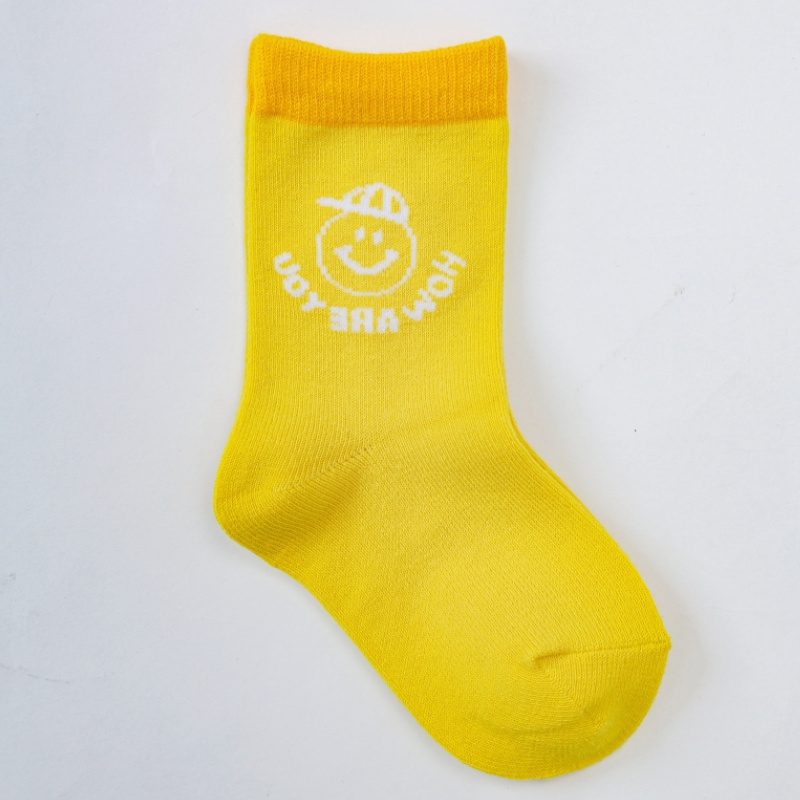 Wholesale Custom Design Children Cute Kids Socks Colorful Cotton Girl School Teen Boy Socks Jacquard  Kid Cartoon Crew Sock