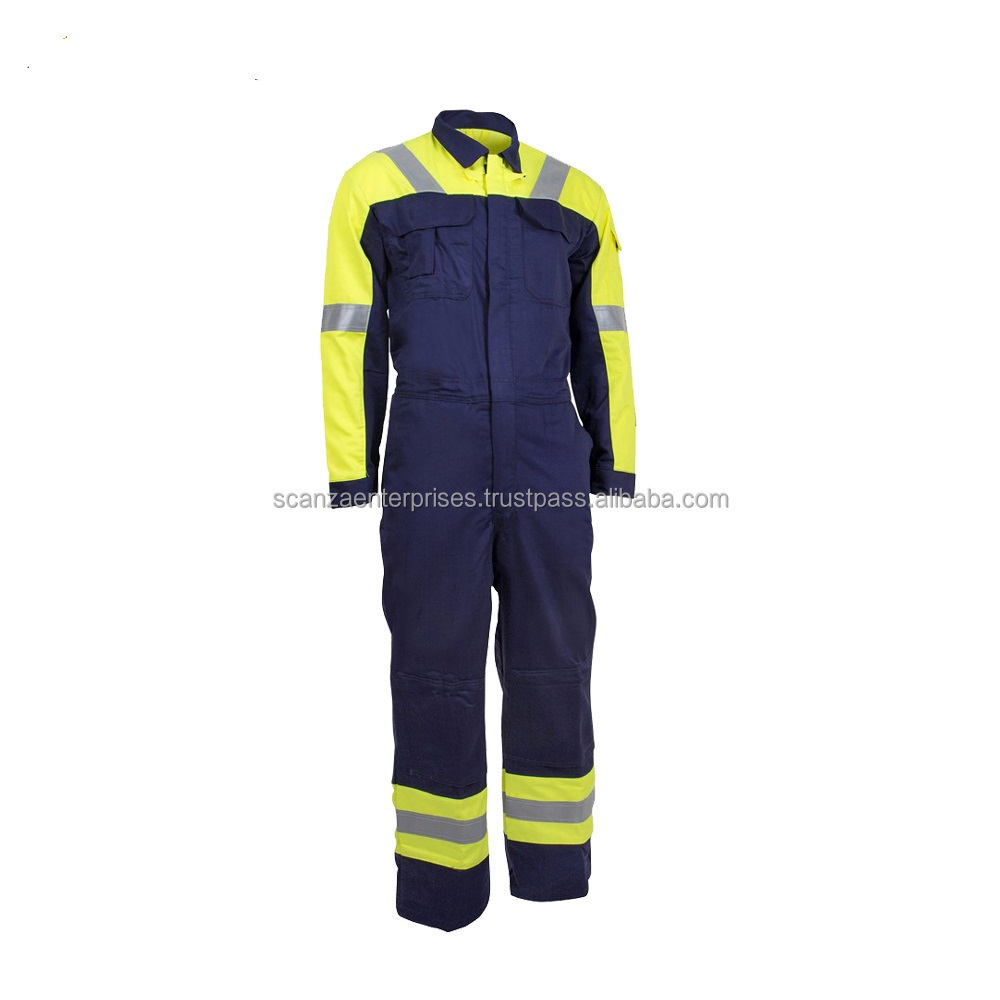 Workwear Reflective Flame Retardant Coverall Work Wear Coverall Clothes Cotton OEM Boiler Suit Coveralls Mechanics Comfortable