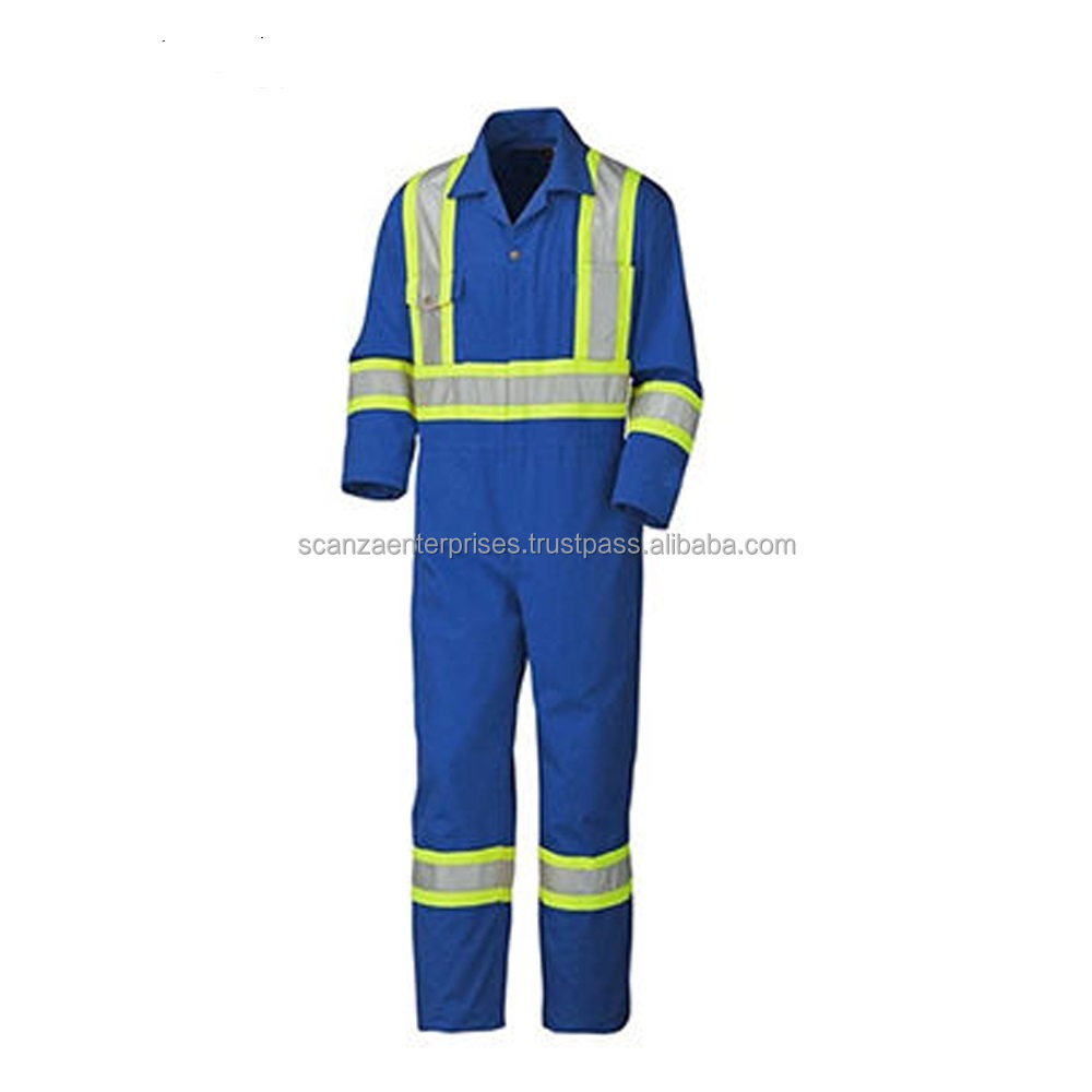 Workwear Reflective Flame Retardant Coverall Work Wear Coverall Clothes Cotton OEM Boiler Suit Coveralls Mechanics Comfortable