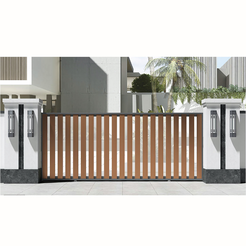 Modern Customized Automatic Hinge Aluminum Swing Fence Main Gate With Front Designs