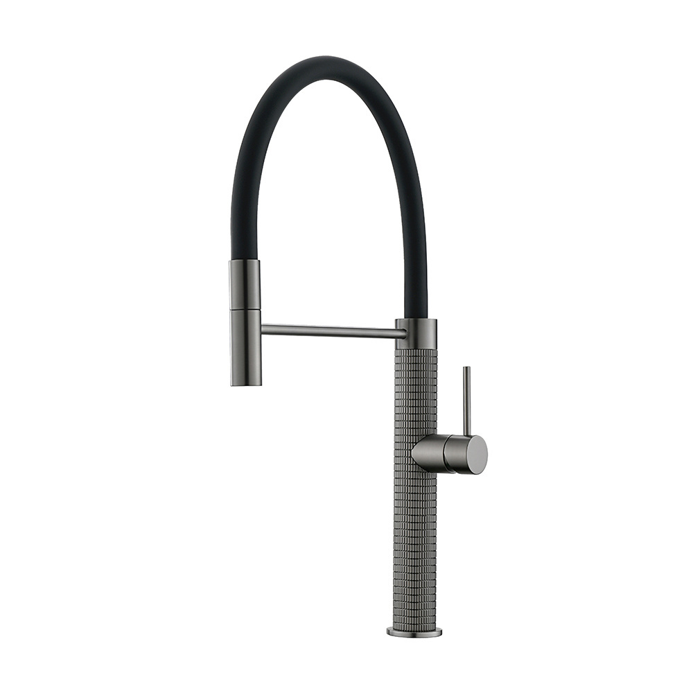 Gun Metal Finished Sink Mounted Taps Solid Brass Hot and Cold Kitchen Water Mixer Faucet