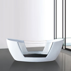 Free Standing White Color Adult Whirlpool Acrylic Massage Bathtubs