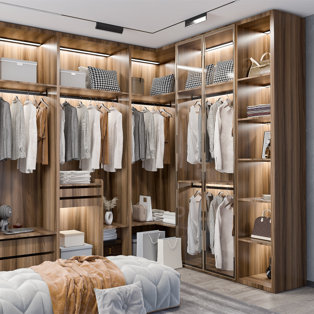 Modern Bedroom Wardrobe Designs Custom Walk In Closet With Island