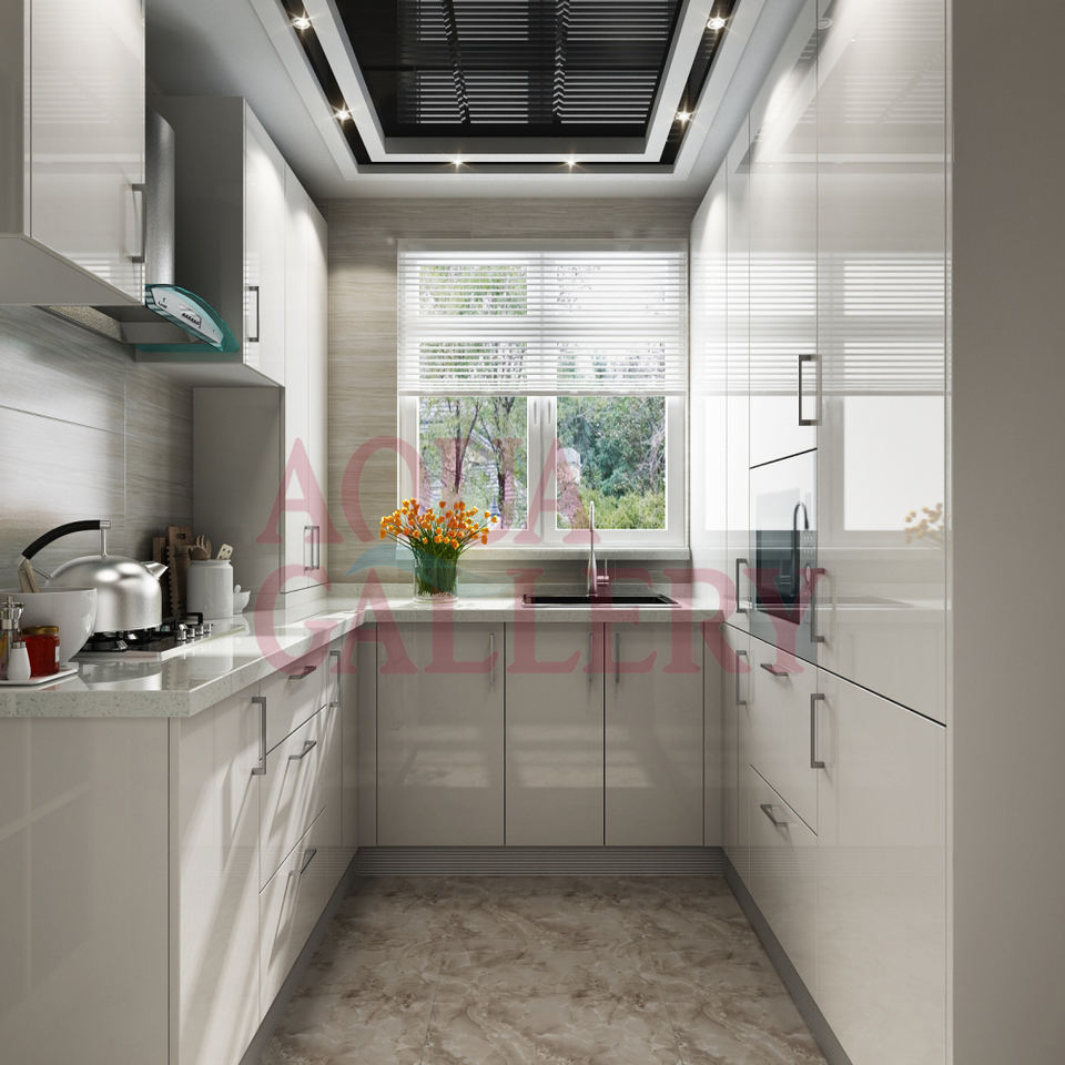 Custom Kitchen cabinet Solid Wooden Kitchen Design Light Grey Custom Modular Kitchen Furniture