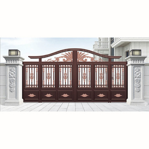 Eight Doors Swing Decorative Aluminum Iron Gate Designs Simple Driveway Security Fencing Trellis Gate