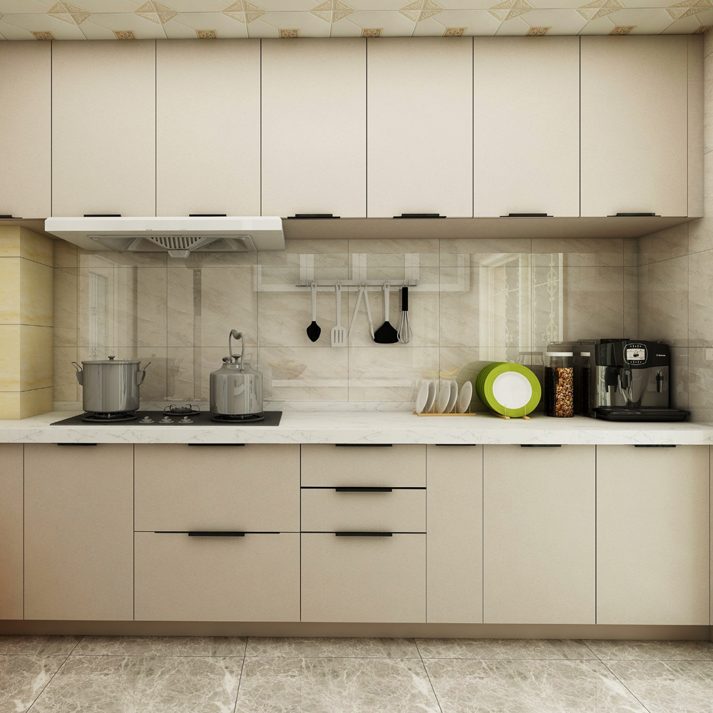 High Gloss White Colour Wooden Lacquer Kitchen Units L Shape Modular Kitchen Cabinet