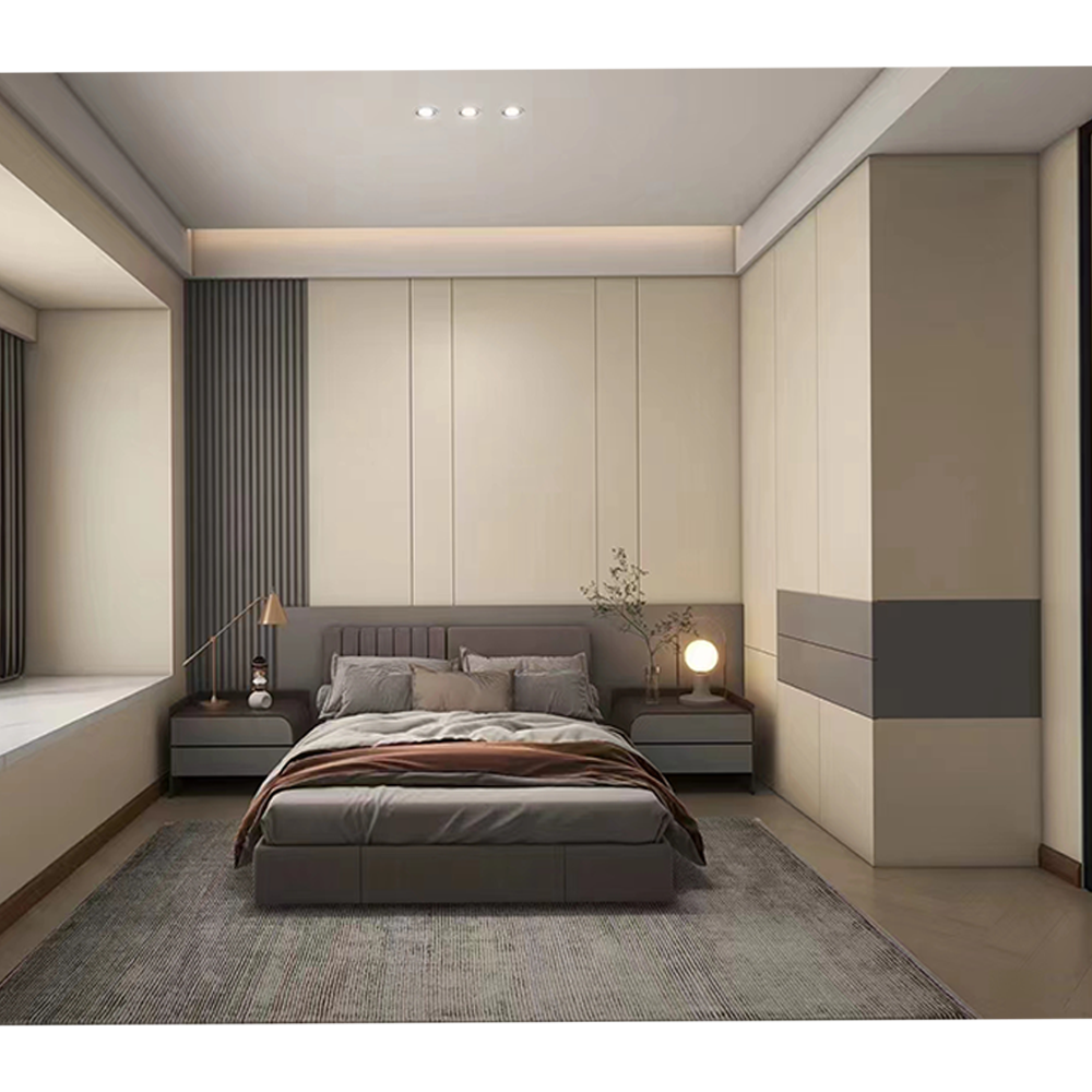 China Bedroom Furniture Wooden Design Modern Bedroom Closet Wardrobe Portable Closet with Computer Table