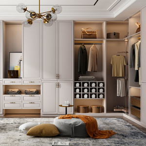 Opening Space Walking Closet Luxury Custom Wooden L Shape Wardrobe Closet Bedroom Furniture With Jewelry Drawers