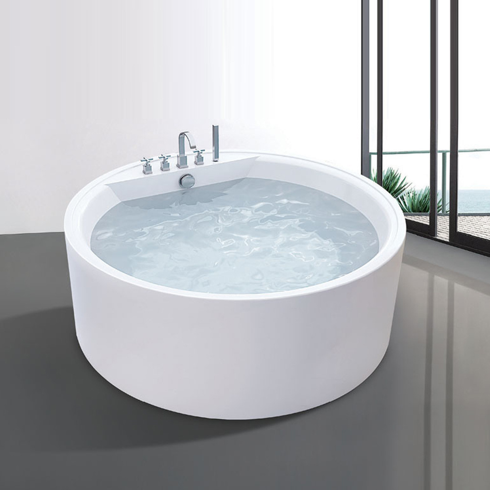 Free Standing White Color Adult Whirlpool Acrylic Massage Bathtubs