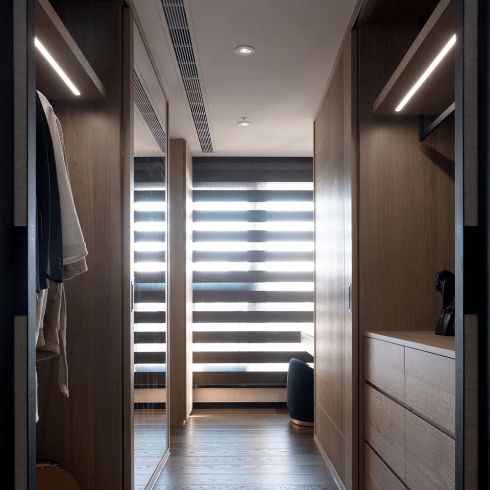 Opening Space Walking Closet Luxury Custom Wooden L Shape Wardrobe Closet Bedroom Furniture With Jewelry Drawers