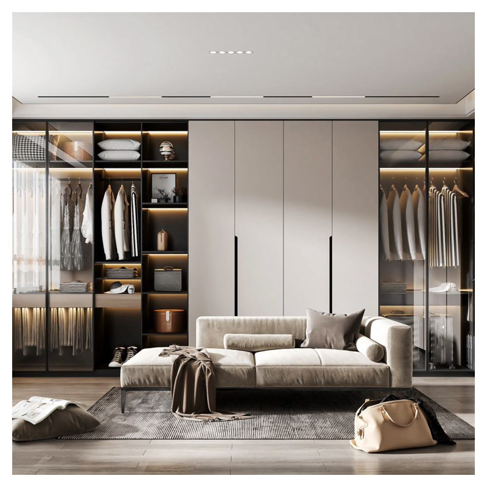 Modern Design Bedroom Wardrobe Antique Wardrobe L Shape Closet Organizer luxury Bedroom Wardrobe With Clothes Rail