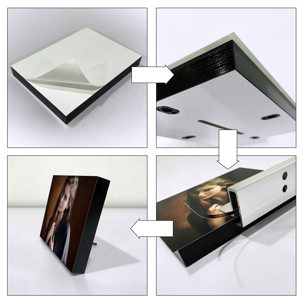 Factory Direct Adhesive Light Weight Photo Panel Wall Display Frame Self Stick Photo Block for Picture Display