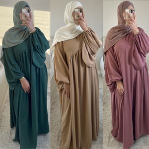 Spot Middle East Arab burqa splicing large swing solid color loose dress Muslim women's robes