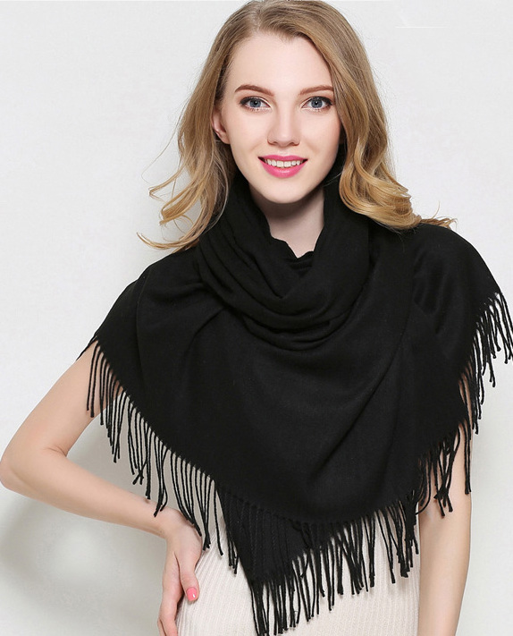 Hot Sell Womens Soft Cashmere feeling Long Scarf Pashmina feeling Shawls Wraps Winter Pure Color Scarf