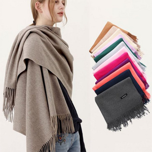 Hot Sell Womens Soft Cashmere feeling Long Scarf Pashmina feeling Shawls Wraps Winter Pure Color Scarf