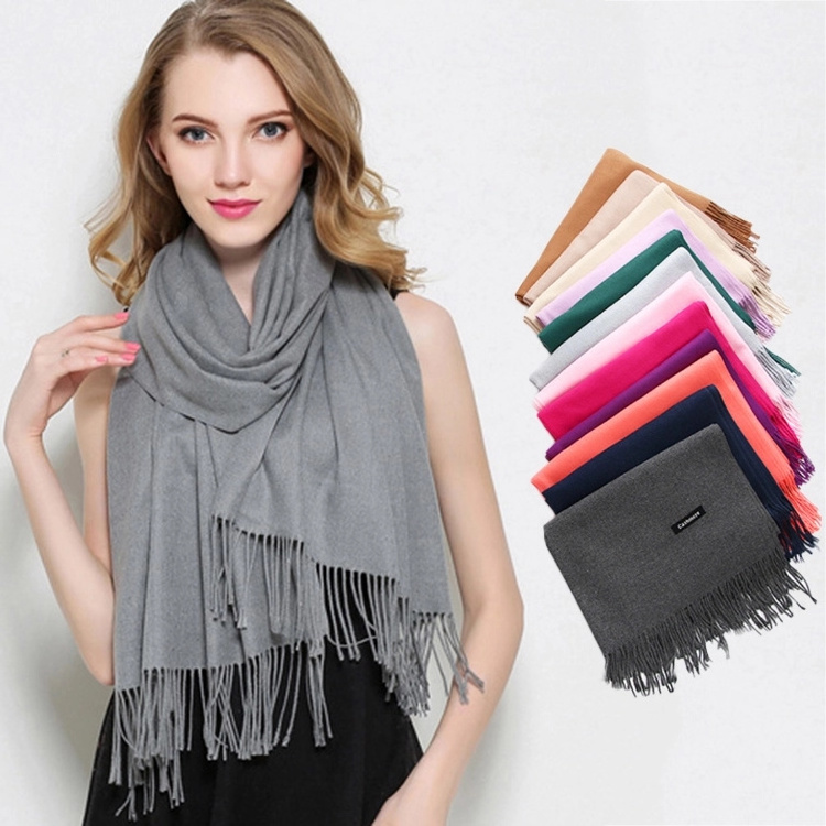 Hot Sell Womens Soft Cashmere feeling Long Scarf Pashmina feeling Shawls Wraps Winter Pure Color Scarf