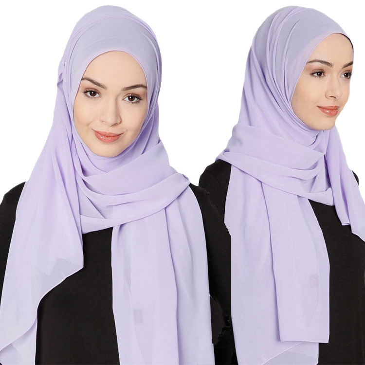 Hot Hijab Sexy Arab Dubai Lightweight 100% Chiffon Silk Scarf For Women