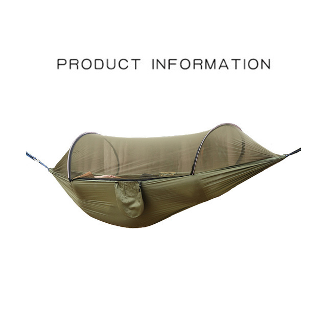 210T nylon automatic quick-open camping hammock anti-rollover anti-mosquito outdoor hammock