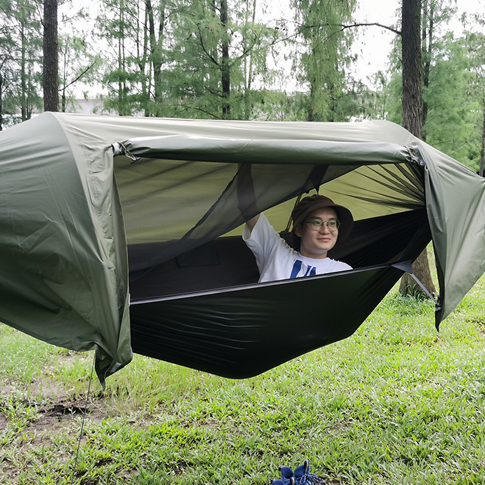 210T nylon double outdoor quick release hammock anti-mosquito anti-sideways portable easy to store outdoor tent