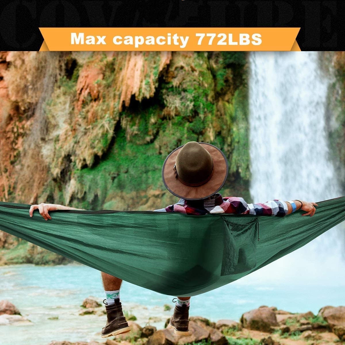 Hot sale Outdoor Nylon Double Camping Portable Ultralight haven Luxury Hammock Hamacas swing Tent Hammocks with tree Straps