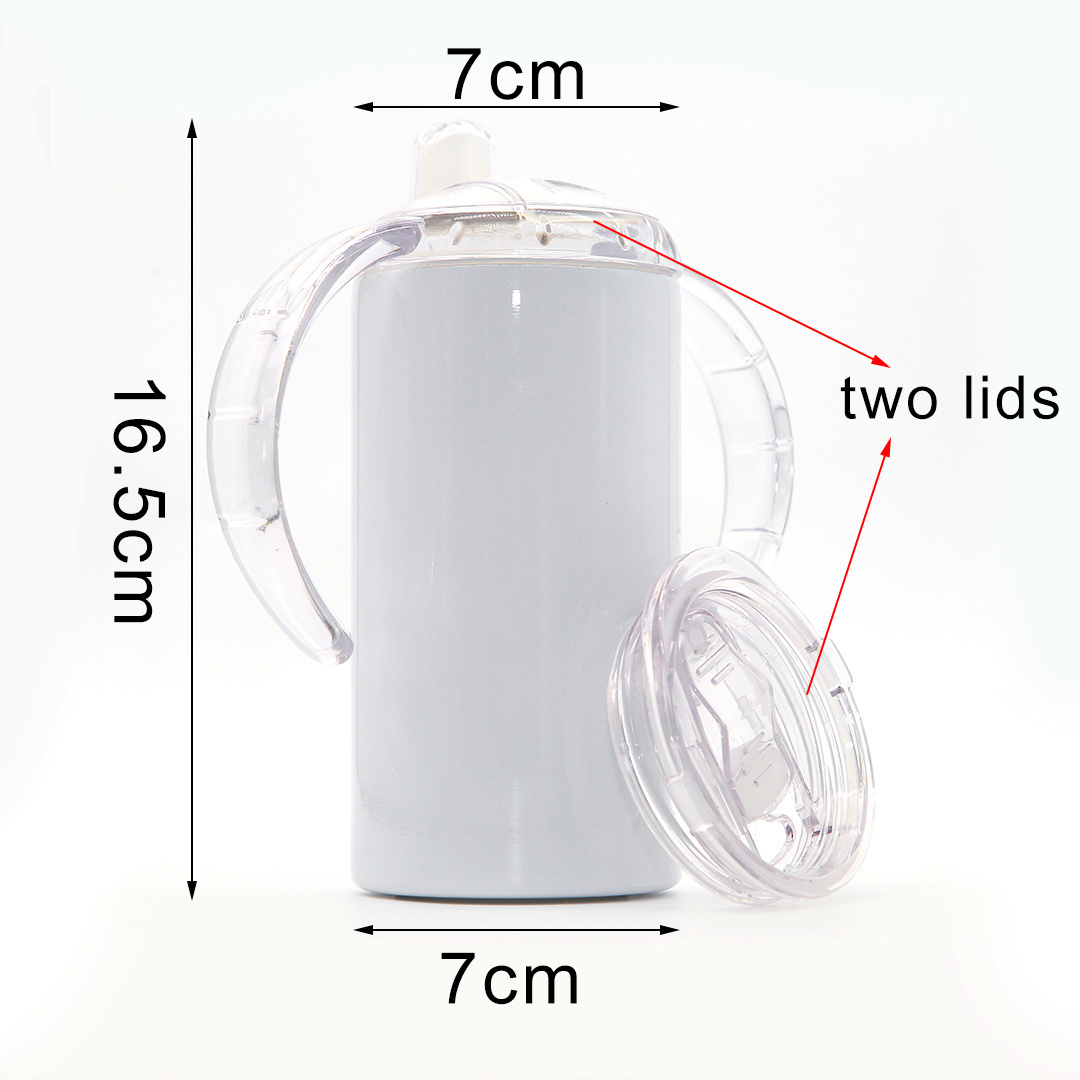 Stocked 12oz double wall stainless steel BPA Free SK Lids vacuum blank handle travel mug sublimation kids baby sippy cup tumbler