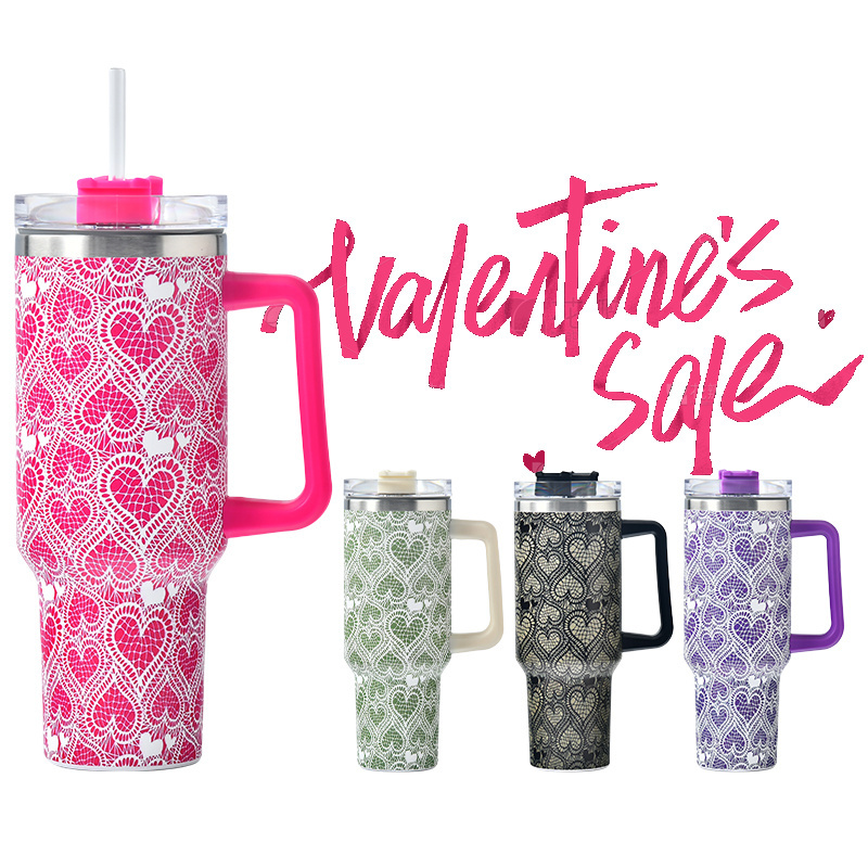 Valentine's Day gifts  40 oz Adventure Quencher stainless steel double wall vacuum 40oz tumbler with handle