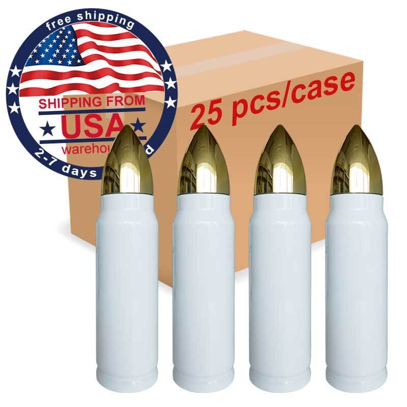 USA warehouse 500ml stainless steel vacuum insulated sublimation blanks bullet tumbler with lid