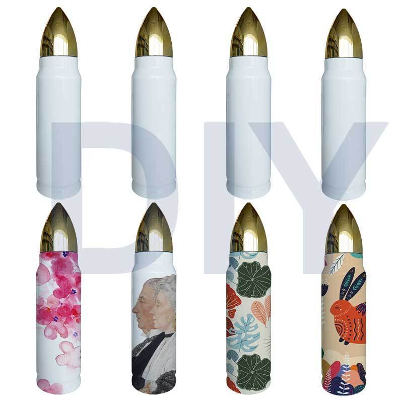 USA warehouse 500ml stainless steel vacuum insulated sublimation blanks bullet tumbler with lid